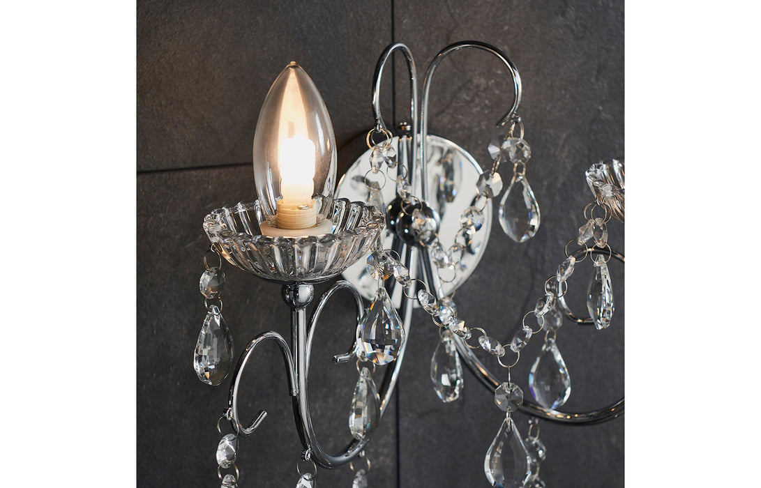 Sparkle 2 Arm Chrome Chandelier Wall Light - DIFL0096