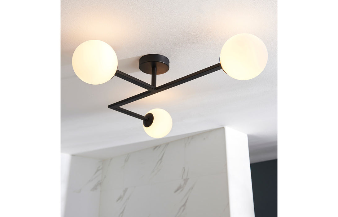 Globe Matt Black Ceiling Light - DIFL0104