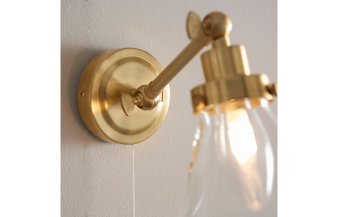 Pyramid Brushed Brass Wall Light - DIFL0122