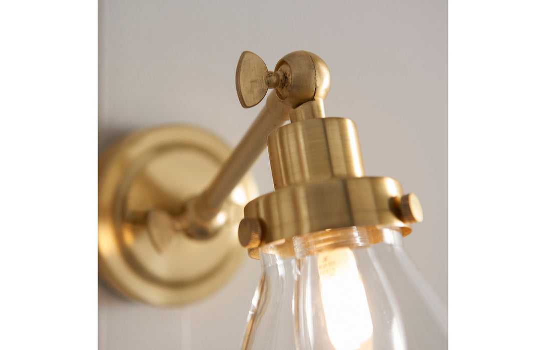 Pyramid Brushed Brass Wall Light - DIFL0122