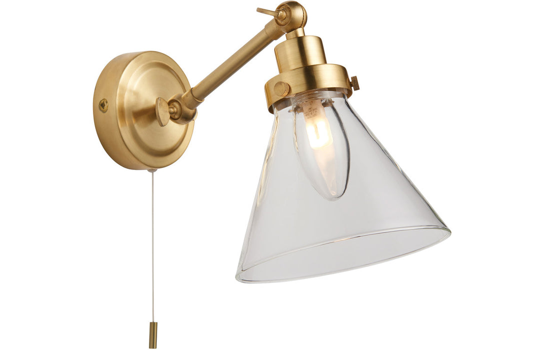 Pyramid Brushed Brass Wall Light - DIFL0122