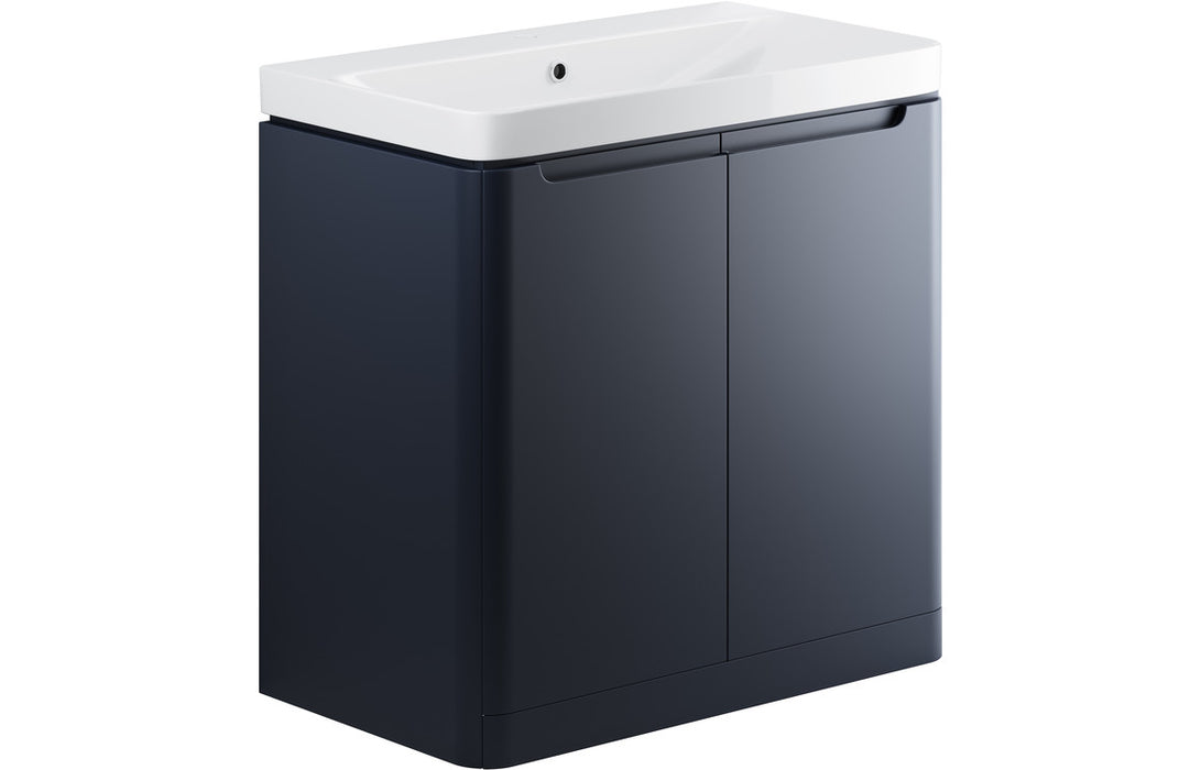 Lambra 800mm Floor Standing 2 Door Unit And Basin Matt Indigo - DIFTP1816