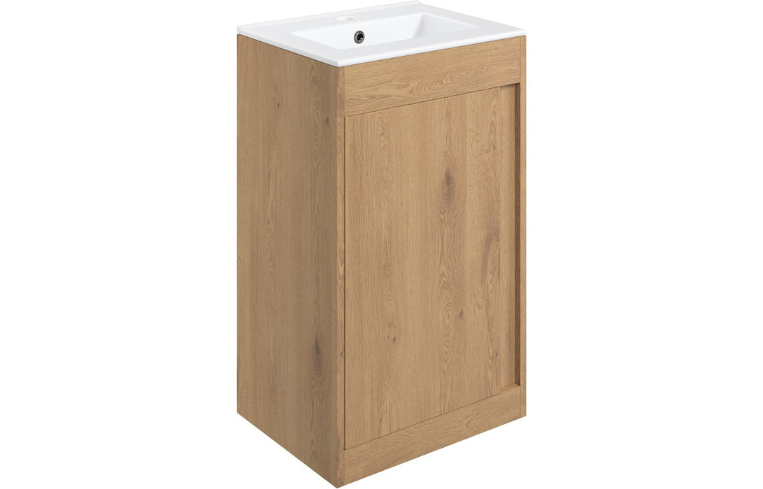 Elements Floor Standing 1 Door Basin Unit & Basin Seville Oak - DIFTP2210