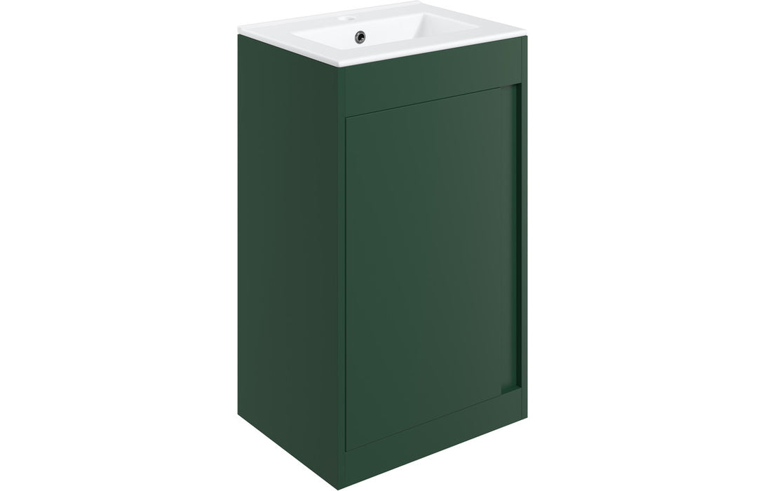 Elements Floor Standing 1 Door Basin Unit & Basin Matt Conifer Green - DIFTP2212