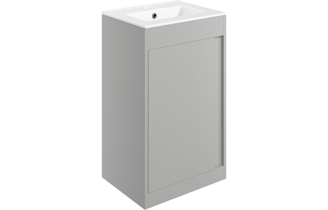 Elements Floor Standing 1 Door Basin Unit & Basin Matt Light Grey - DIFTP2214