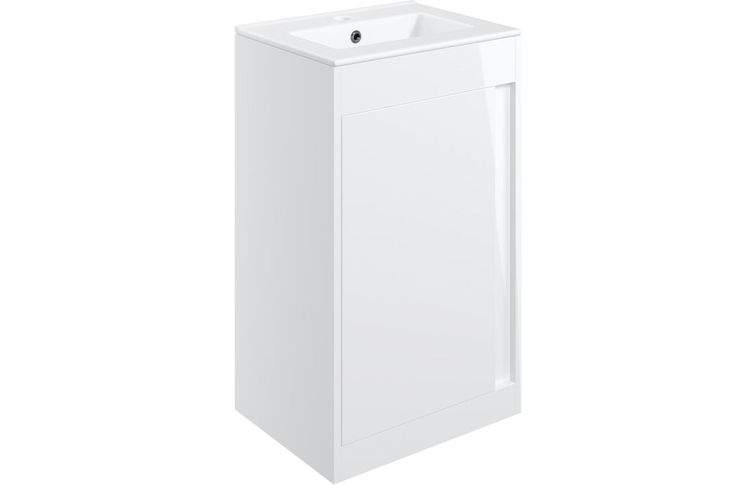 Elements Floor Standing 1 Door Basin Unit & Basin White Gloss - DIFTP2216