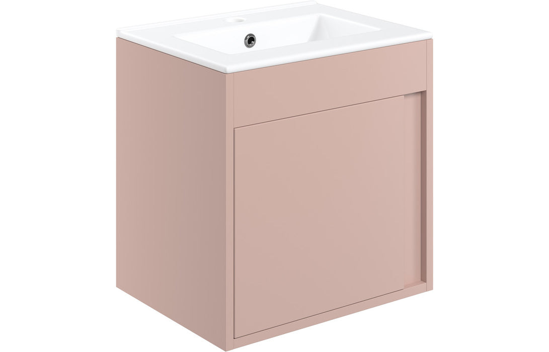 Elements Wall Hung 1 Door Basin Unit & Basin Matt Antique Rose - DIFTP2220