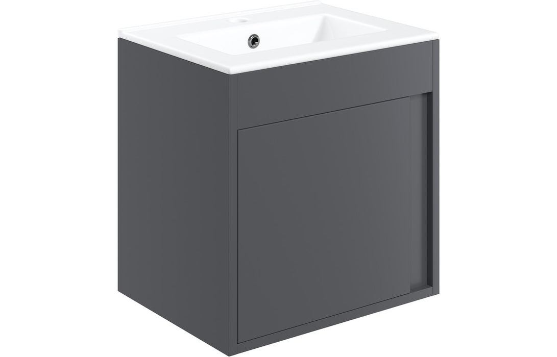 Elements Wall Hung 1 Door Basin Unit & Basin Matt Graphite Grey - DIFTP2234