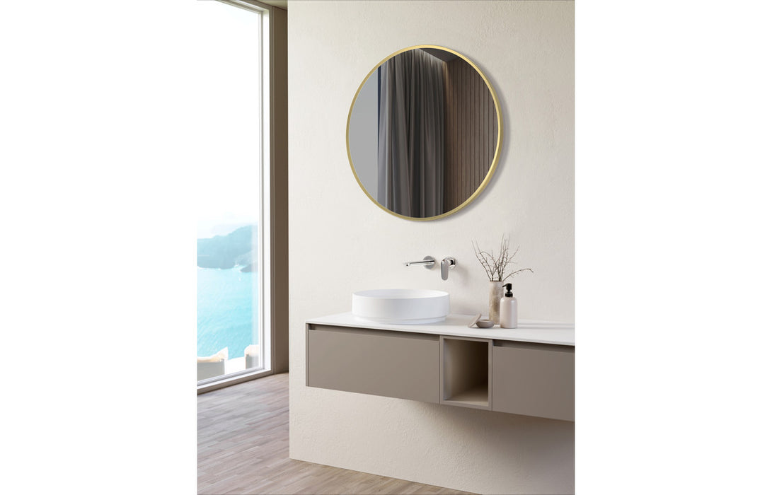 Kenji 600 x 600mm Round Brushed Brass Mirror - DIMR0040