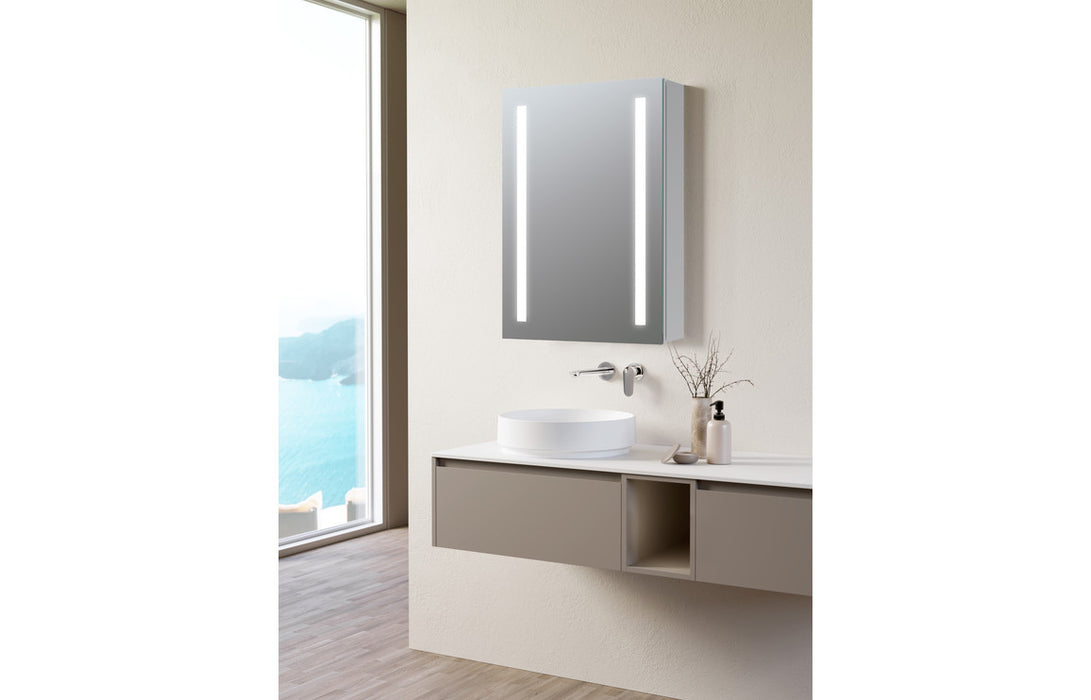 Sakura 500 x 700mm 1 Door Front Lit LED Mirror Cabinet - DIMS0110