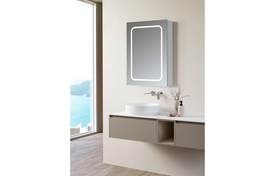 Rika 500 x 700mm 1 Door Front Lit LED Mirror Cabinet - DIMS0114