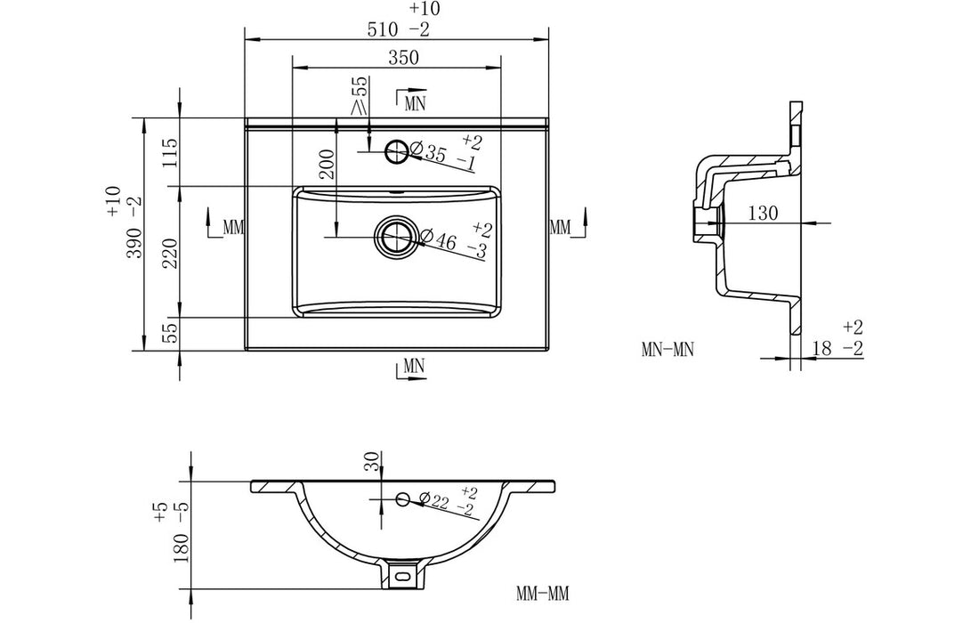 Elements Wall Hung 1 Door Basin Unit & Basin Matt Antique Rose - DIFTP2220