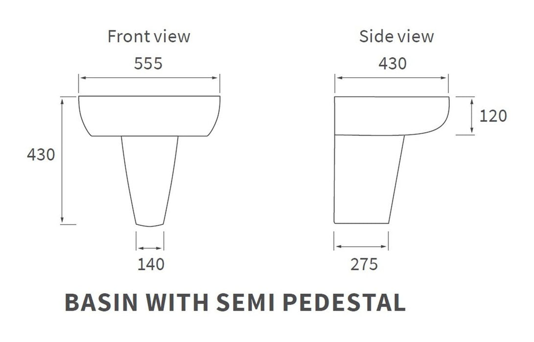 Cilantro Basin With Semi Pedestal - DIPBP1126