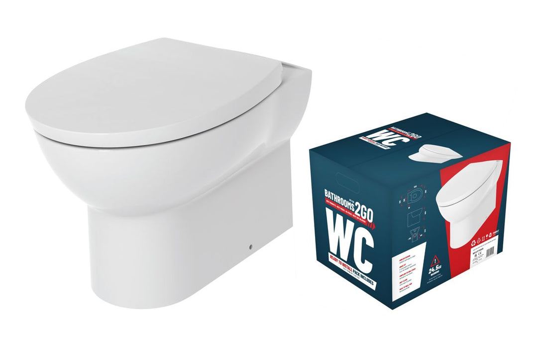 //2Go Back To Wall Rimless WC & Soft Close Seat DIPT0020