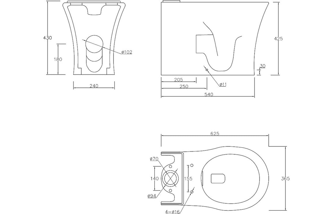 Sandro Close Coupled Rimless Fully Shrouded Toilet - DIPTP0284