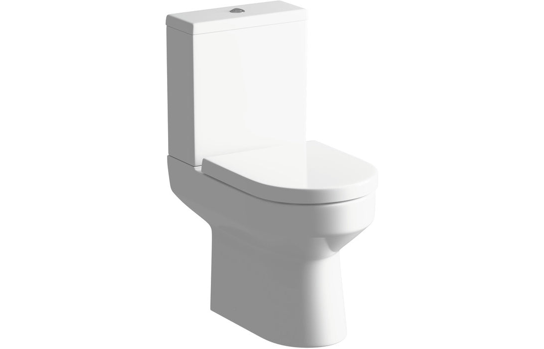 Laurus Rimless Close Coupled Open Back Toilet & Soft Close Seat - DIPTP054