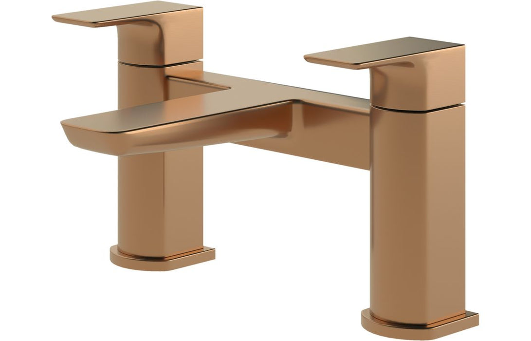 Berio 2TH Deck Mounted Bath Filler Brushed Bronze - DITB1134