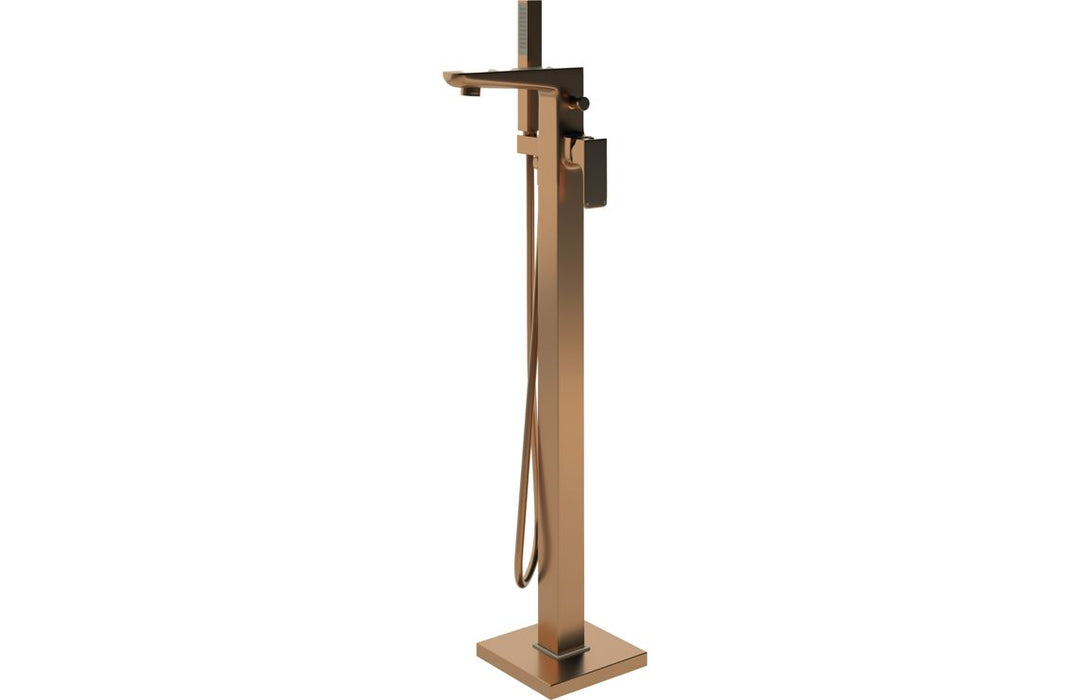 Berio Floor Standing Bath Shower Mixer Brushed Bronze - DITB1138