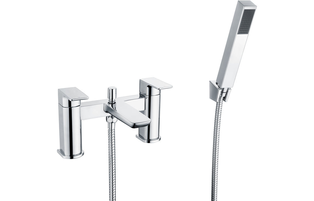 Berio 2TH Deck Mounted Bath Shower Mixer Chrome - DITB2154