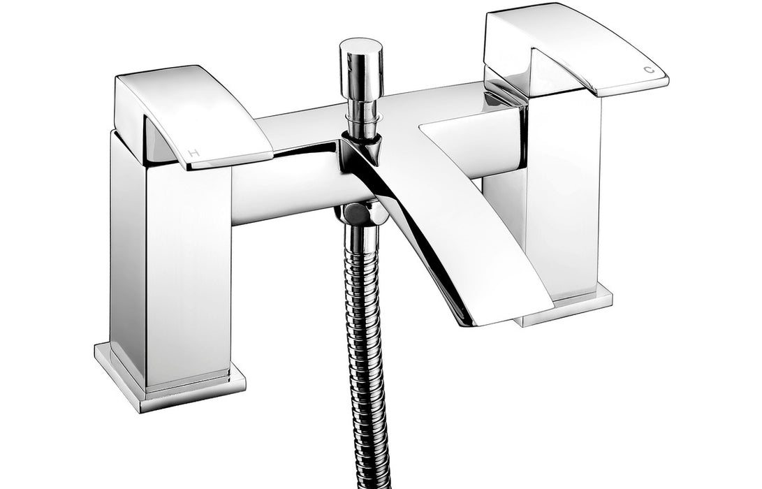 Corsica 2TH Deck Mounted Bath Shower Mixer Chrome - DITB2178