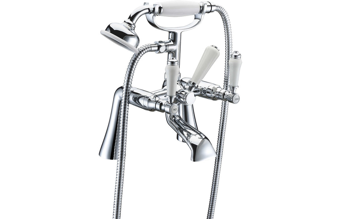 Millom 2TH Deck Mounted Bath Shower Mixer Chrome - DITB2224