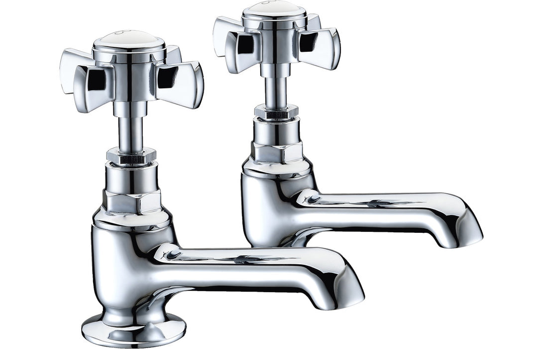 Bordon 2TH Deck Mounted Bath Taps Chrome - DITB2226