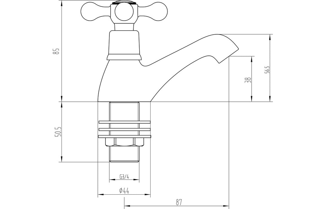 Salton 2TH Deck Mounted Bath Taps Chrome - DITB2232