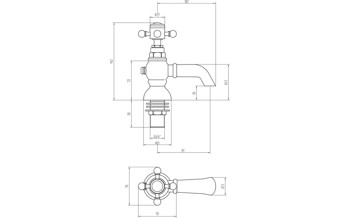 Tadlow 2TH Deck Mounted Bath Taps Chrome - DITB2246