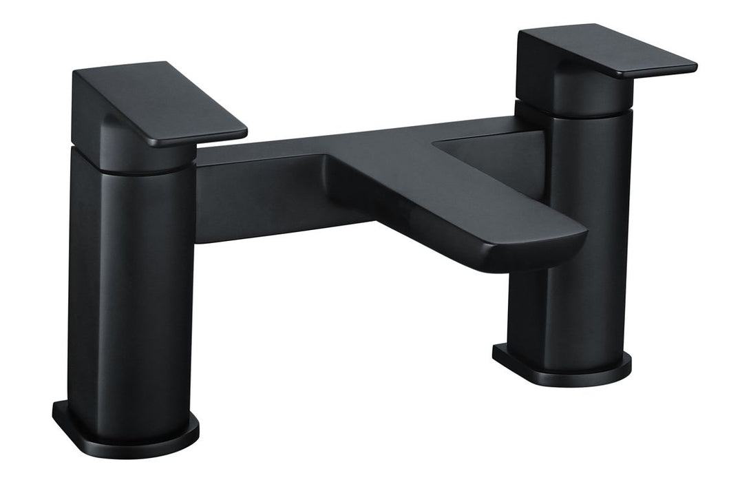 Berio 2TH Deck Mounted Bath Filler Matt Black - DITB2266