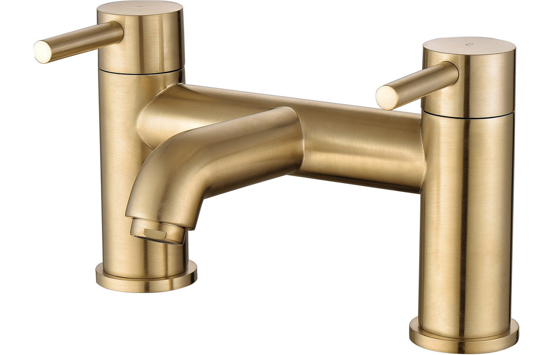 Pescara 2TH Deck Mounted Bath Filler Brushed Brass - DITB2270