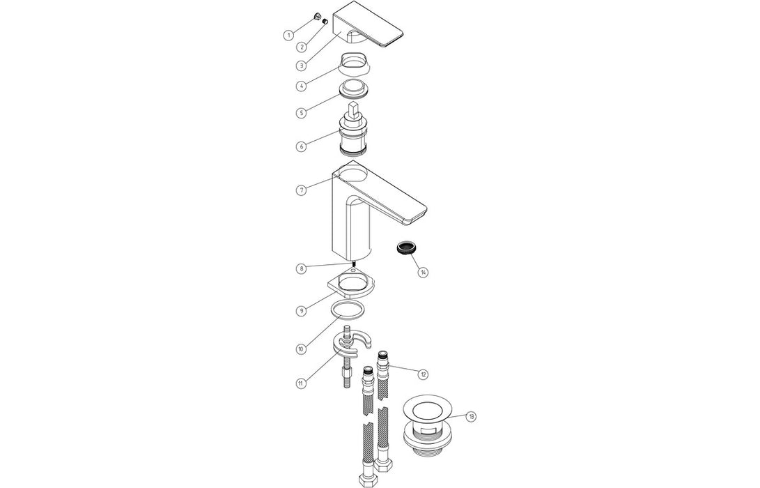 Berio Basin Mixer And Waste Chrome - DITS1232