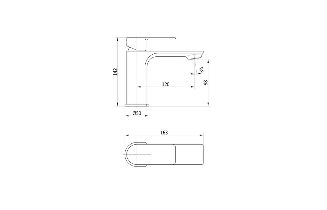 Bellona Basin Mixer And Waste Matt Black - DITS1240