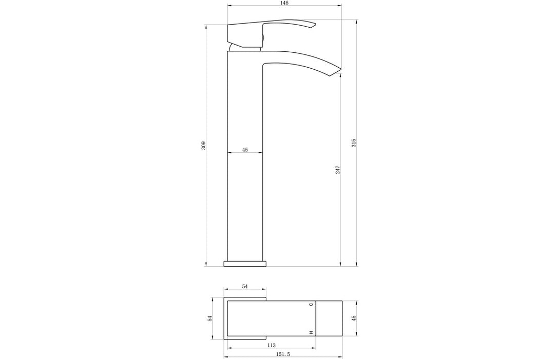 Corsica Tall Basin Mixer And Waste Chrome - DITS1256