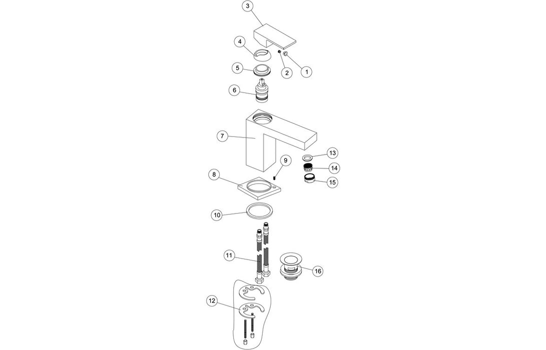 Zacara Basin Mixer And Waste Chrome - DITS1270