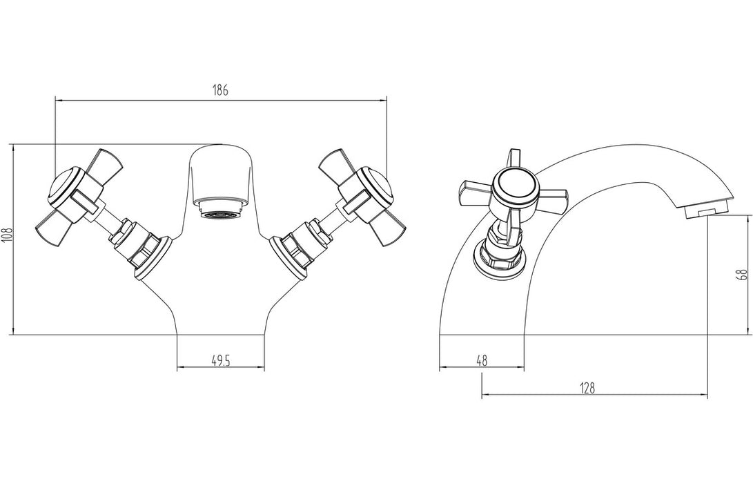 Tadlow Basin Mixer And Waste Chrome - DITS1302