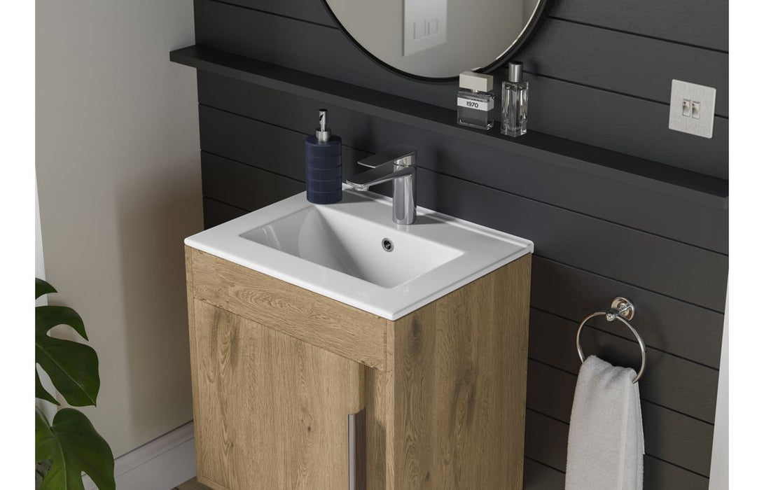 Elements Floor Standing 1 Door Basin Unit & Basin Seville Oak - DIFTP2210