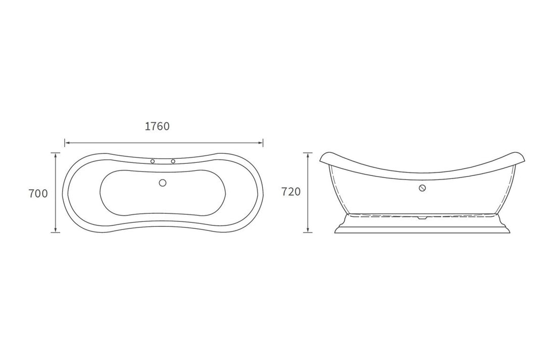 Grace Freestanding Bath 1760mm x 700mm - DIBFP2012
