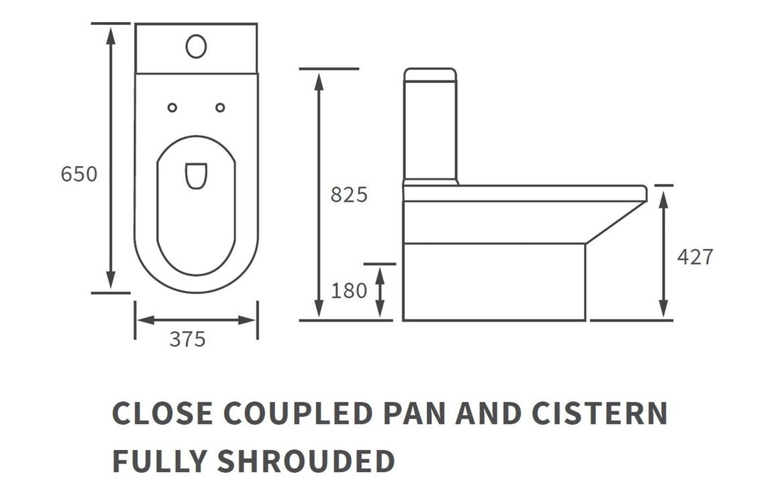 Laurus Rimless Close Coupled Fully Enclosed Toilet & Soft Close Seat - DIPTP0250
