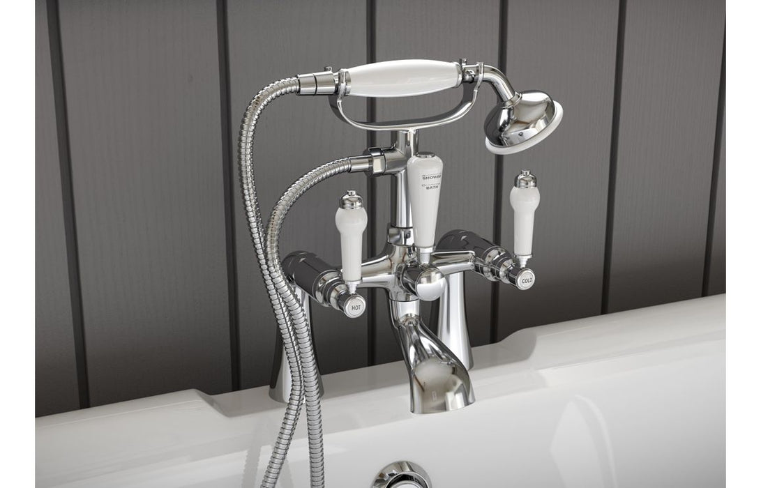 Millom 2TH Deck Mounted Bath Shower Mixer Chrome - DITB2224