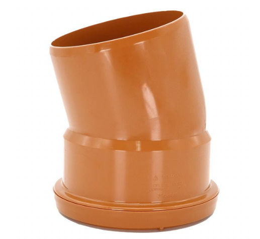 FloPlast D167 110mm Underground Drainage Single Socket 15° Bend