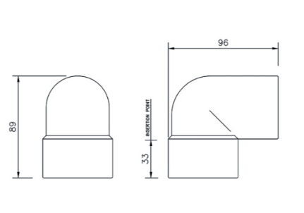 FloPlast WS28B ABS Solvent Waste 50mm 90° Street Elbow - Black