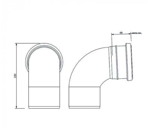 FloPlast D161 110mm Underground Drainage Single Socket 87.5° Bend