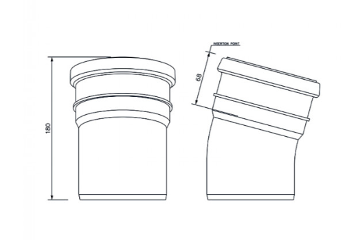FloPlast D167 110mm Underground Drainage Single Socket 15° Bend