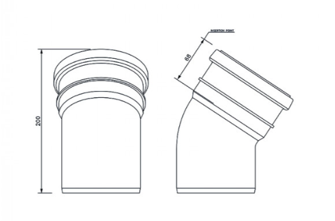 FloPlast D164 110mm Underground Drainage Single Socket 30° Bend