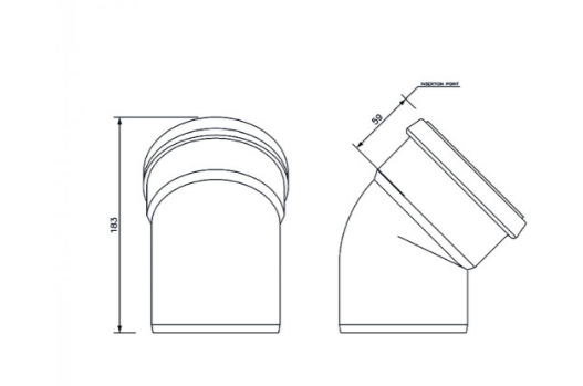 FloPlast D163 110mm Underground Drainage Single Socket 45° Bend