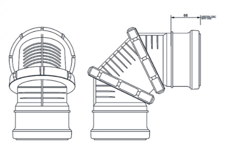 FloPlast D560 110mm Underground Drainage Double Socket 90° Adjustable Bend
