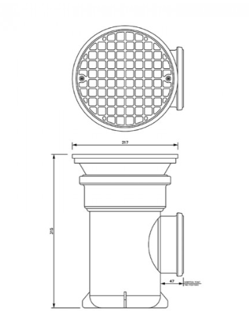 FloPlast D510 110mm Underground Drainage Bottle Gully With Round Grid