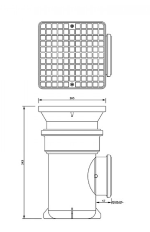 FloPlast D515 110mm Underground Drainage Bottle Gully With Square Grid