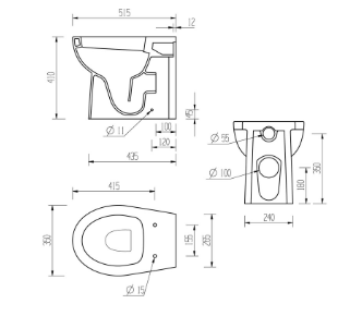 Tuscany Back To Wall Toilet & Soft Close Seat - DIPTP0218