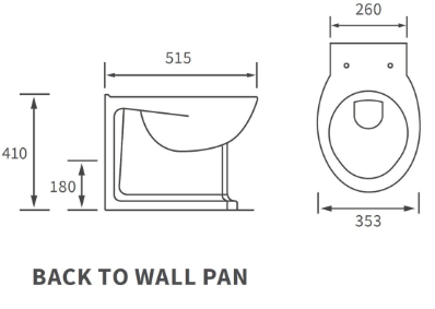 Tuscany Back To Wall Toilet & Soft Close Seat - DIPTP0218